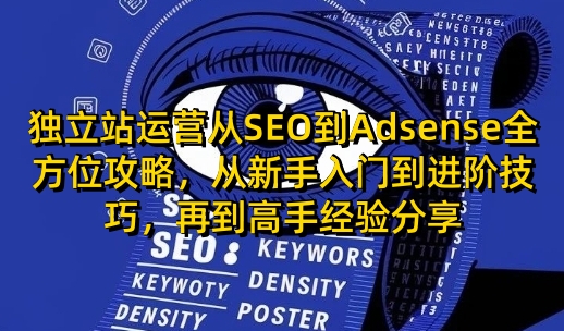 独立站运营从SEO到Adsense全方位攻略，从新手入门到进阶技巧，再到高手经验分享-赢家共创-资源网-最新项目分享网