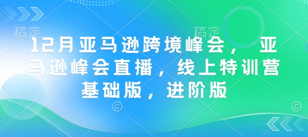 12月亚马逊跨境峰会， 亚马逊峰会直播，线上特训营基础版，进阶版-赢家共创-资源网-最新项目分享网