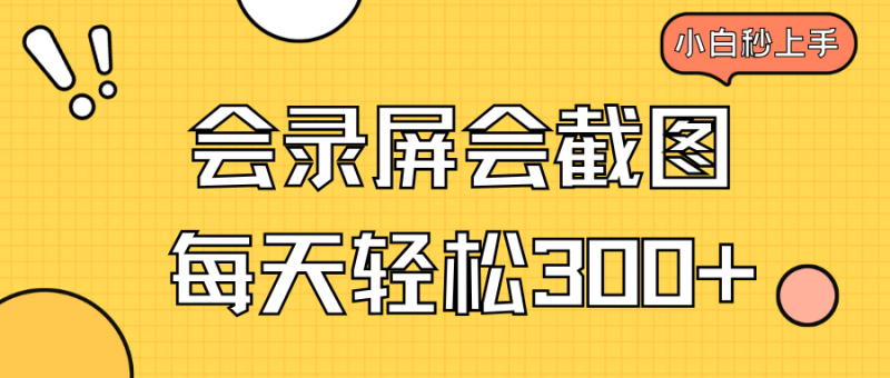 会录屏会截图，小白半小时上手，一天轻松300+-赢家共创-资源网-最新项目分享网