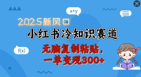 2025新风口,小红书冷知识赛道,无脑复制粘贴,一单变现300+-赢家共创-资源网-最新项目分享网