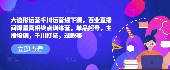 六边形运营千川运营线下课，百业直播间爆量真相终点训练营，单品起号，主播培训，千川打法，过款等-赢家共创-资源网-最新项目分享网