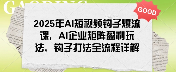 2025年AI短视频钩子爆流课，AI企业矩阵盈利玩法，钩子打法全流程详解-赢家共创-资源网-最新项目分享网