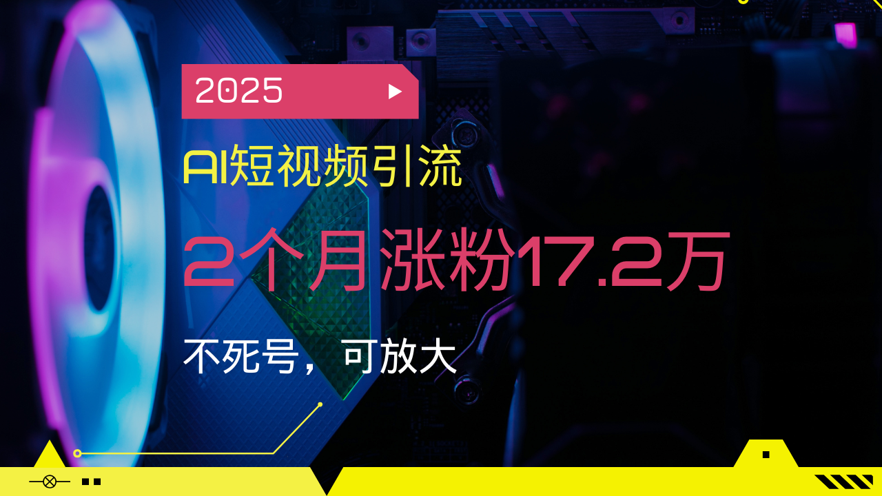 2025AI短视频引流，2个月涨粉17.2万，不死号，可放大-赢家共创-资源网-最新项目分享网