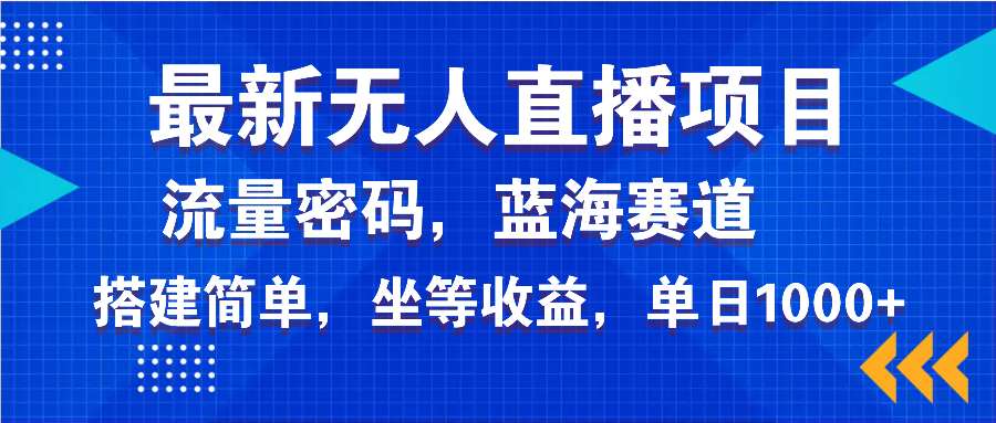 最新无人直播项目—美女电影游戏，轻松日入3000+，蓝海赛道流量密码，…-赢家共创-资源网-最新项目分享网