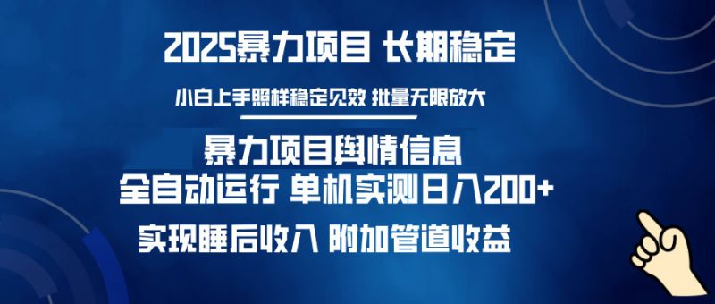 暴力项目舆情信息：多平台全自动运行 单机日入200+ 实现睡后收入-赢家共创-资源网-最新项目分享网