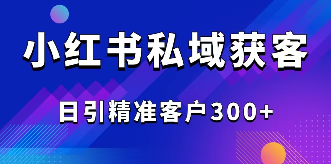 2025最新小红书平台引流获客截流自热玩法讲解，日引精准客户300+-赢家共创-资源网-最新项目分享网