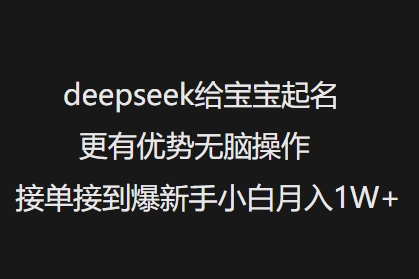 deepseek给宝宝起名更有优势无脑操作接单接到爆新手小白月入1W+-赢家共创-资源网-最新项目分享网