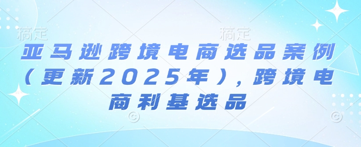 亚马逊跨境电商选品案例(更新2025年3月)，跨境电商利基选品-赢家共创-资源网-最新项目分享网