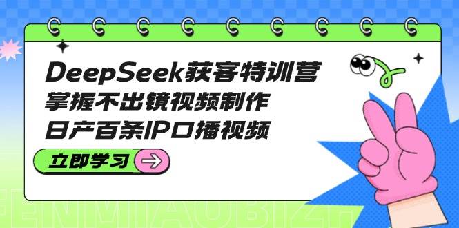 DeepSeek获客特训营：掌握不出镜视频制作，日产百条IP口播视频-赢家共创-资源网-最新项目分享网