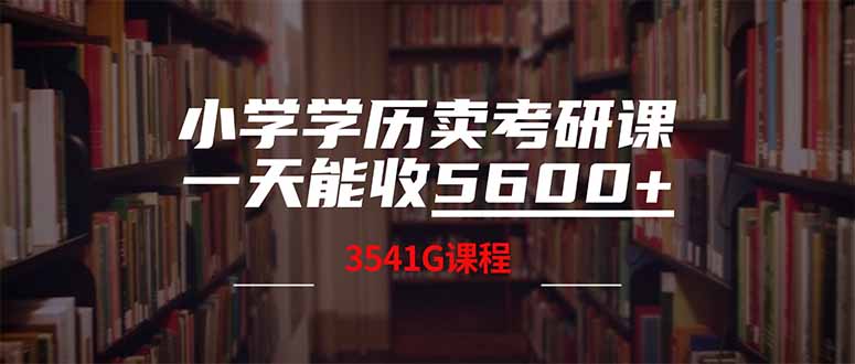 小学学历卖考研课程，一天收5600(附3580G考研合集-赢家共创-资源网-最新项目分享网