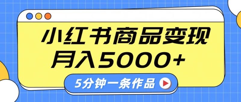 小红书字幕作品玩法，商单变现月入5000+，5分钟一条作品-赢家共创-资源网-最新项目分享网