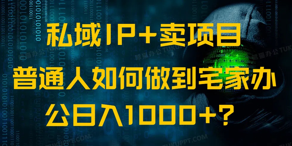 私域IP+卖项目，普通人如何做到宅家办公实现日入1000+-赢家共创-资源网-最新项目分享网