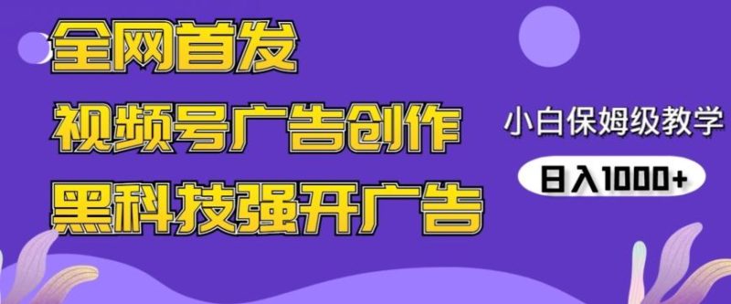 全网首发蝴蝶号广告创作，用AI做视频，黑科技强开广告，小白跟着做，日入1000+【揭秘】-赢家共创-资源网-最新项目分享网