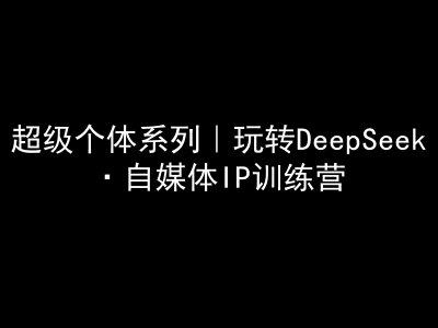 超级个体系列，玩转DeepSeek&middot;自媒体IP训练营，deepseek教程