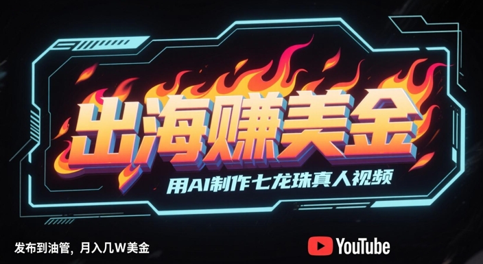 出海挣美金，用AI制作七龙珠真人视频，发布到油管，条条爆火，月入几W美刀-赢家共创-资源网-最新项目分享网