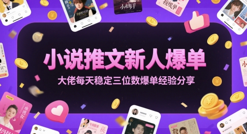 小说推文新人爆单大佬每天稳定三位数爆单经验分享-赢家共创-资源网-最新项目分享网
