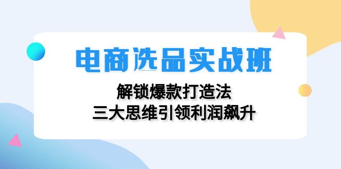 （12398期）电商选品实战班：解锁爆款打造法，三大思维引领利润飙升-赢家共创-资源网-最新项目分享网
